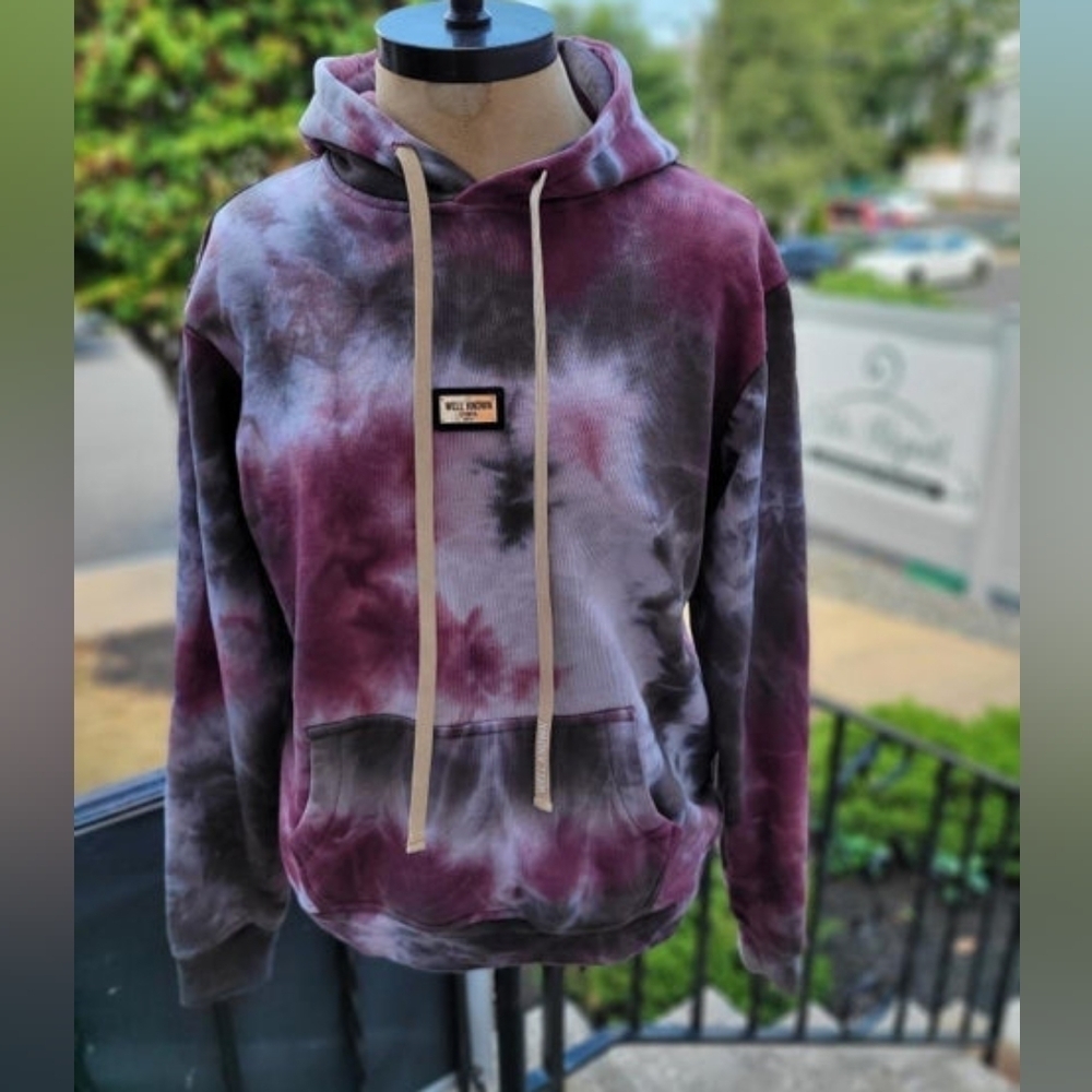 Well Known Studios‎ Tie Dye  SweatshirtLong sleeve Hoodie Kangaroo pouch